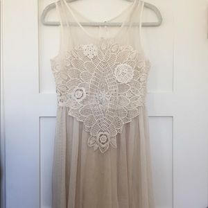 Crochet Cream Colored Free People Dress